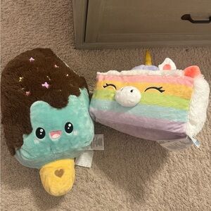 Colorful Ice Cream and Unicorn Stuffed Animals